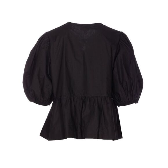 Ganni Women Peplum Tie Blouse - Picture 2 of 4